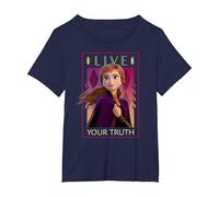 Disney Frozen 2 Anna Live Your Truth Portrait T-Shirt, Women's Plus, Navy Blue, 1X