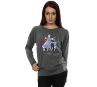 Disney Women's Frozen 2 Distressed Group Sweatshirt in Charcoal | Size: Small Disney Charcoal S