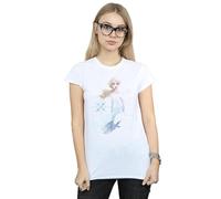 Disney Women's Frozen 2 Elsa Nokk Silhouette Cotton T-Shirt in White | Size: Medium Disney White M
