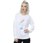 Disney Women's Frozen 2 Elsa Nokk Silhouette Sweatshirt White Large