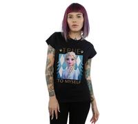 Disney Women's Frozen 2 Elsa True To Myself Cotton T-Shirt in Black | Size: XL Disney Black XL