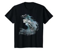 Disney Frozen 2 Elsa Watercolor Spirit T-Shirt, Youth, Black, Large