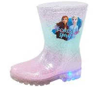 Disney Frozen 2 Girls Light Up Wellington Boots Elsa Anna Flashing Lights Snow Rain Wellies