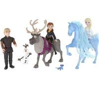 Disney Frozen 2 Princess Mini Fashion Set - Posable Elsa & Anna with Kristoff - Includes Olaf, Sven & Magical Friends Plus 4 Signature Outfits for Magical Adventures - Disney Princess Dolls Playset