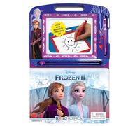 Disney Frozen 2 Read & Doodle - Learning resources for kids, a magnetic drawing pad, an easy-to-use pen, 22-page board book for reading and drawing