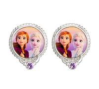 Disney Frozen 2 Sisters Elsa and Anna Fine Silver Plated Crystal Stud Earrings