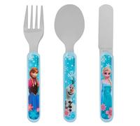Disney Frozen 3-Piece Children's Cutlery Set with Stainless Steel Knife, Fork and Spoon, Featuring Elsa, Anna and Olaf Characters, Ages 36 Months+