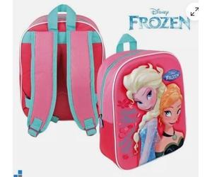 Disney Frozen 3D Anna + Elsa Backpack School Bag Carry Handle Adjustable Straps