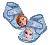 Disney Frozen Anna and Elsa Girl's Boot Slippers with Adjustable Velcro Closure, Non-Slip Sole, Blue, pink, 6.5 UK Child