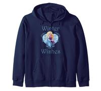 Disney Frozen Anna And Elsa Winter Wishes Heart Portrait Zip Hoodie