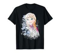 Disney Frozen Anna Illustrated Snowflake Flowers T-Shirt T-Shirt