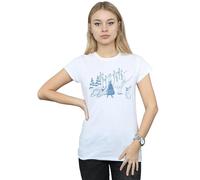 Disney Frozen Anna Sven And Olaf Cotton T-Shirt In White White XL