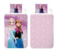 Disney Frozen Baby & Toddler Reversible Bedding Set | Junior Duvet Cover 100 × 135 cm + Pillowcase 40 × 60 cm | 100% Cotton Soft Breathable Children's Bedding | Official Disney Elsa & Anna