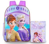 Disney Frozen Backpack for Girls - Bundle with 16" Elsa and Anna School Bag and Insulated Lunch Tote Frozen Backpack Set for Kids