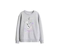 Disney Frozen Be Unique Rainbow With Olaf Kids Sweat, Athletic Heather in Light Grey | Size: 7-8 Years Disney Light Grey 7-8 Years