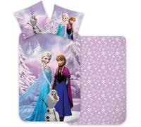 Disney Frozen Bedding Set for Kids - 100% Cotton Duvet Cover 100x140 cm and Pillowcase 40x45 cm for Toddler Bed | Elsa & Anna Design | Soft Natural Bed Linen for Girls & Toddlers