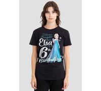 Disney Women's Frozen Bright Like Elsa 6th Birthday T-Shirt, Black | Size: Small Disney Black S