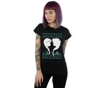 Disney Women's Frozen Christmas Sisters Cotton T-Shirt in Black | Size: 2XL Disney Black 2XL