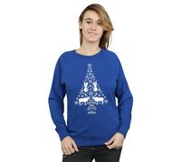 Disney Women's Frozen Christmas Tree Sweatshirt in Blue | Size: XL Disney Blue XL