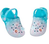 Disney Frozen Clogs Sandals with Charms Badges Kids Elsa Anna Sliders Summer Beach Shoes with Ankle Strap