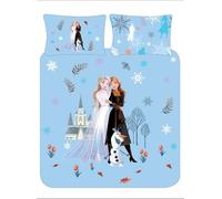 Disney Frozen Double Duvet Cover Set - Official Reversible Bedding for Kids - Elsa, Anna & Olaf - Polycotton Double Quilt Cover & 2 Pillowcases - Machine Washable Girls Bedroom Set