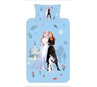 Disney Frozen Duvet Cover Single Bedding Duvet Cover Set for Kids - Official Reversible Polycotton Quilt Cover & Pillowcase - Elsa, Anna & Olaf Design - Girls Bed Linen - Machine Washable (Single)