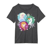 Disney Frozen Elsa Ana Olaf Color Spheres T-Shirt, Women's Plus, Dark Heather Grey, 2X