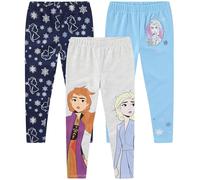 Disney Frozen Elsa and Anna Girls Leggings for Toddlers to Big Kids 3 Pack, Frozen - Navy/Grey, 5