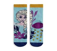 Disney Frozen Elsa and Anna Lurex 5686 Girls' Non-Slip Cotton Socks, blue, 23-26
