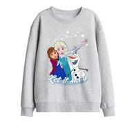 Disney Frozen Elsa Anna Olaf Let It Snow Kids Sweatshirt, Athletic Heather, 7-8