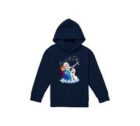 Disney Frozen Elsa Anna Olaf Let It Snow Youth Kids Pull-Over Hoodie, Navy | Size: 9-11 Years Disney Navy 9-11 Years