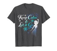 Disney Frozen Elsa Keep Calm & Let It Go T-Shirt, Men, Dark Heather Grey, Large