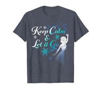Disney Frozen Elsa Keep Calm & Let It Go T-Shirt, Men, Heather Blue, Small