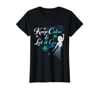 Disney Frozen Elsa Keep Calm & Let It Go T-Shirt, Women, Black, X-Large