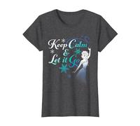 Disney Frozen Elsa Keep Calm & Let It Go T-Shirt, Women, Dark Heather Grey, Small