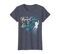 Disney Frozen Elsa Keep Calm & Let It Go T-Shirt, Women, Heather Blue, X-Large