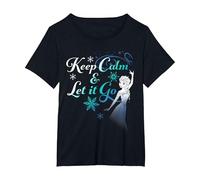 Disney Frozen Elsa Keep Calm & Let It Go T-Shirt, Women's Plus, Black, 1X