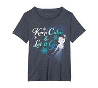 Disney Frozen Elsa Keep Calm & Let It Go T-Shirt, Women's Plus, Heather Blue, 2X