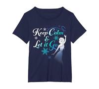 Disney Frozen Elsa Keep Calm & Let It Go T-Shirt, Women's Plus, Navy Blue, 3X