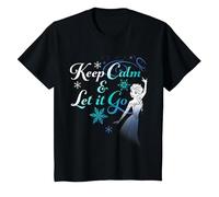 Disney Frozen Elsa Keep Calm & Let It Go T-Shirt, Youth, Black, Small