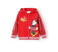Disney Frozen Elsa Minnie Toddler Girls Hoodie Sequins Zip Jacket for School Birthday Trips Sweatshirt for Girls 3-6T, Red-minnie, 5-6 Jahre