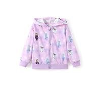 Disney Frozen Elsa Princess Cinderella Belle Stitch Girls' Hoodie Zip Up Hooded Jacket Sweatshirt for Unisex Toddler to Child, Frozen-pink-purple, 5-6 Jahre