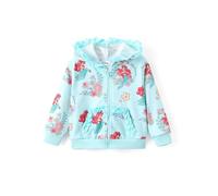 Disney Frozen Elsa Princess Moana Minnie Mouse Stitch Girls Zip Hoodie Autumn Zip Sweatshirt Jacket Toddler to Big Children, Ariel Green, 4-5 Jahre