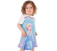 Disney Frozen Elsa Snowflake Girl's Kids Blue Short Sleeved Pyjama Nightie Night Dress