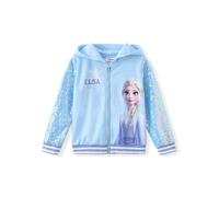 Disney Frozen Elsa Stitch Minnie Mouse Toddler Girls Jacket Sequins Zip Hoodie Sweatshirt Coat Birthday Clothing 3-13 Years, Elsa Blue, 3-4 Jahre