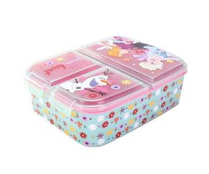 Disney Frozen Flowers Kids Childrens Multi Compartment Rectangular School Travel Lunch Food Box Sandwich Bento Container, BPA Free