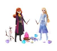 Disney Frozen Forest Adventures Gift Set with 2 Dolls, 2 Friend Figures and 12 Camping Accessories, Includes Elsa and Anna Dolls, HPD52