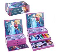 Disney Frozen Frozen Kids 52pc Colouring Art Stationery Set with Watercolour Felt Tip Pens Crayons and Pencils Travel Set for Children, 13.27 g (Pack of 52) (0000563356)