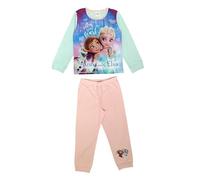 Disney Frozen, Girls 2 Piece Pyjamas Set Featuring Anna and Elsa Follow Your Heart, Pink/Blue, Age 3-4 Years