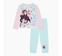 Disney Frozen, Girls 2 Piece Pyjamas Set Featuring Elsa, Anna and Olaf, Pink/Blue, Age 4-5 Years